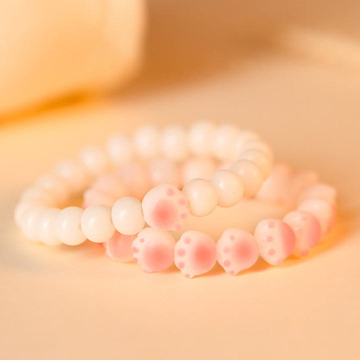 Buddha Stones Semi di Bodhi naturali Zampa adorabile Braccialetto della pace con zampa di gatto fortunato - image 1