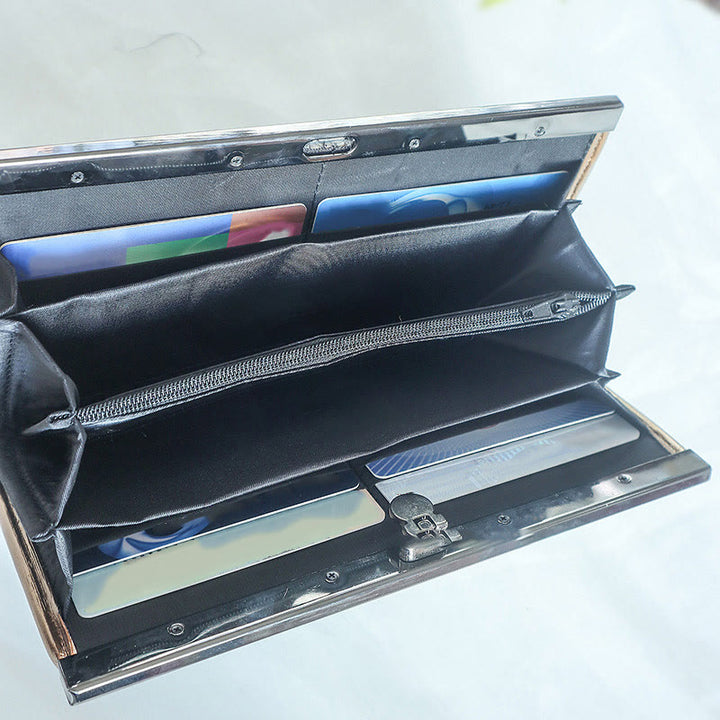 Portafoglio portasoldi grande capacità con ricamo a doppia faccia, Buddha Stones, fiori di prugna, fiori di pesco, bambù, borsa per la spesa - image 2