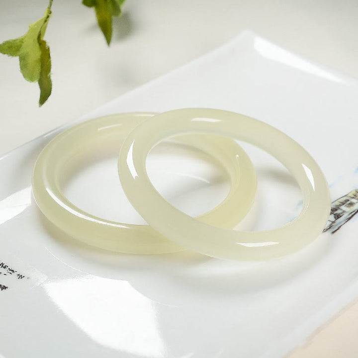 Buddha Stones Braccialetto con polsino in giada afgana naturale Abbondanza