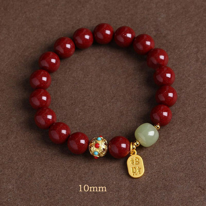 Braccialetto con ciondolo di protezione della fortuna in avventurina verde cinabro Buddha Stones