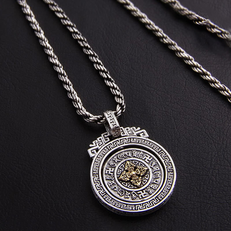 Buddha Stones Tibetano Om Mani Padme Hum Doppio Dorje Vajra Rotante Purezza Collana Pendente Pace - Om Mani Padme Hum Doppio Dorje Vajra - image 7