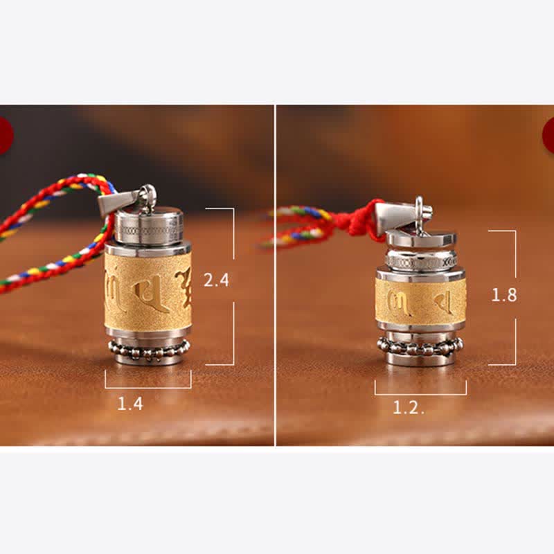 Buddha Stones Tibet Om Mani Padme Hum Shurangama Mantra Titanio Acciaio Saggezza Amuleto Collana Pendente - image 18