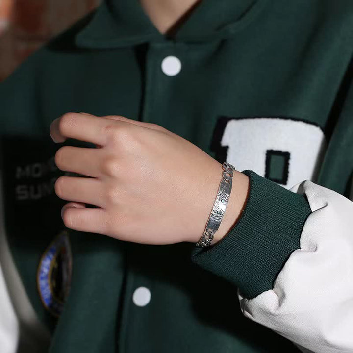 Bracciale a catena con polsino portafortuna in rame Tiger