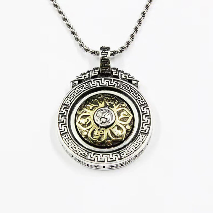 Buddha Stones Tibetano Om Mani Padme Hum Doppio Dorje Vajra Rotante Purezza Collana Pendente Pace - image 6