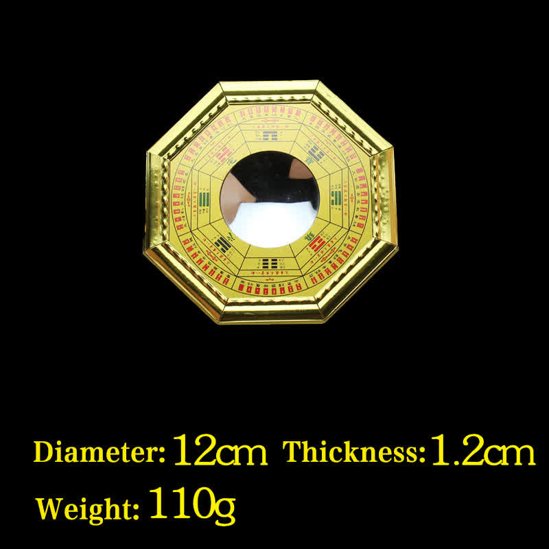 Feng Shui Bagua Mappa Equilibrio Armonia Soggiorno Mappa Energetica Specchio - Specchio concavo con mappa Bagua dorata da 12 cm - image 12