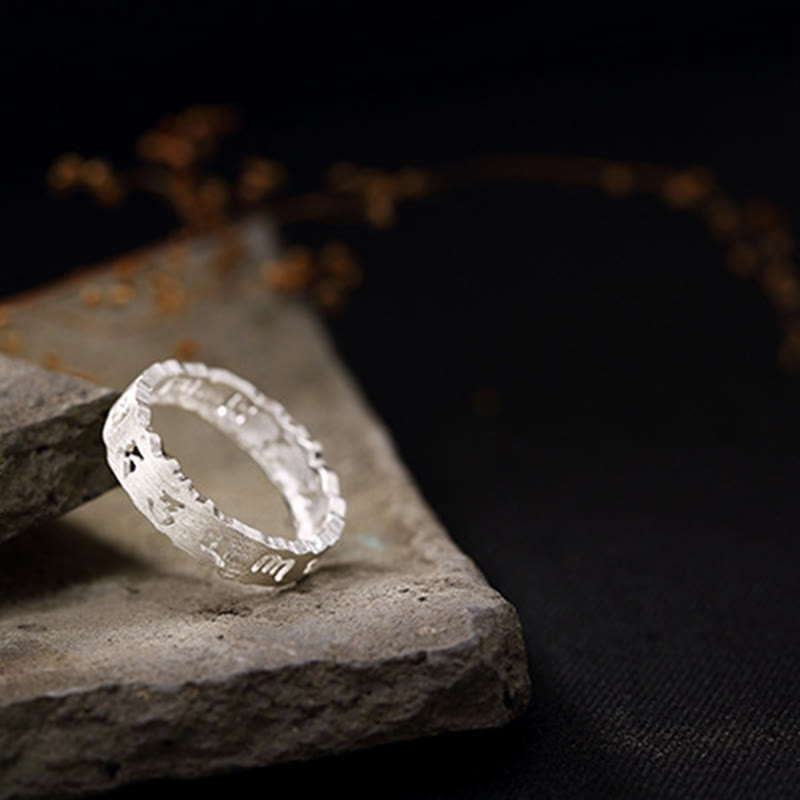 Buddha Stones Tibetano Argento Sterling 925 Om Mani Padme Hum Pace Cavo