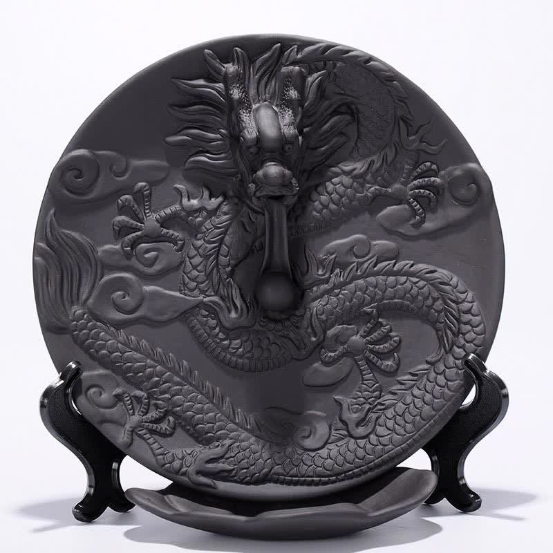 Bruciatore di incenso per meditazione con fontana di fumo a riflusso in ceramica Dragon