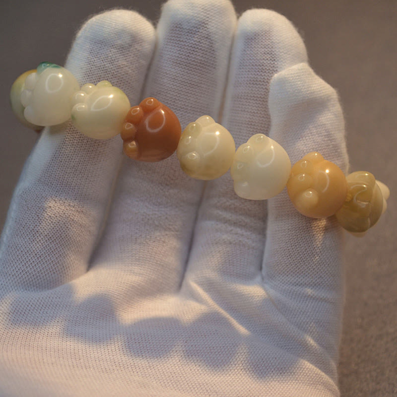 Braccialetto di armonia calma e carina con zampa di gatto, semi di Bodhi multistrato Buddha Stones - image 9