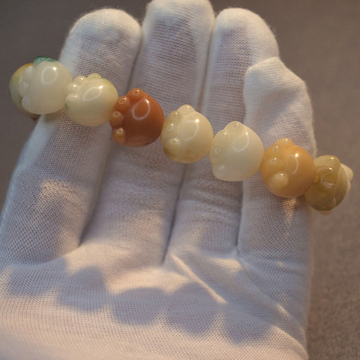 Braccialetto di armonia calma e carina con zampa di gatto, semi di Bodhi multistrato Buddha Stones - image 9