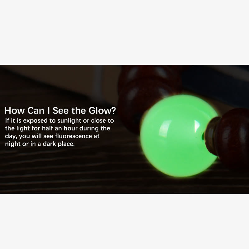 Buddha Stones Sandalo rosso Legno di ebano Sandalo verde Perlina portafortuna luminosa Zucca Portachiavi della pace