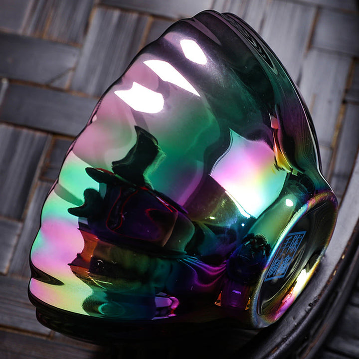 Buddha Stones Pavone vivido Loto intarsiato Design colorato Tazza da tè in ceramica cinese Jianzhan Tazza da tè Kung Fu