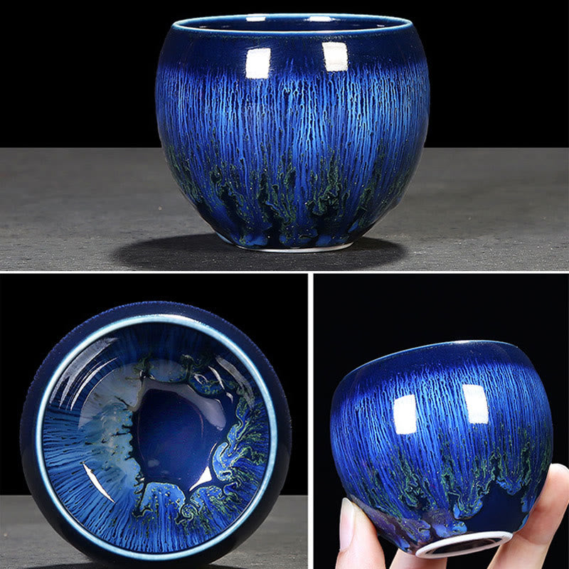 Buddha Stones Tazza da tè in ceramica cinese Jianzhan Glaze Kiln Change Tenmoku Kung Fu Tea Cup