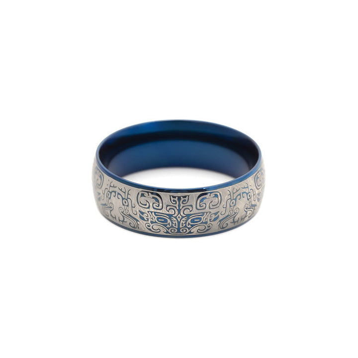 Anello in acciaio al titanio Buddha Stones, creatura mitologica fortunata Taotie