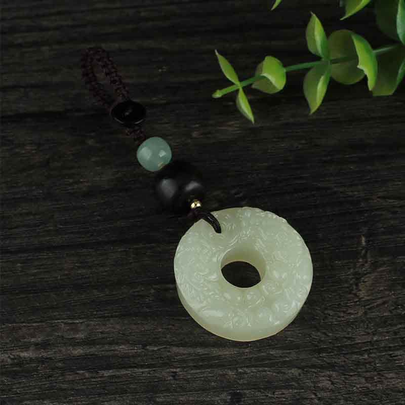 Buddha Stones PiXiu Jade Peace Buckle Abbondanza Ricchezza Portachiavi