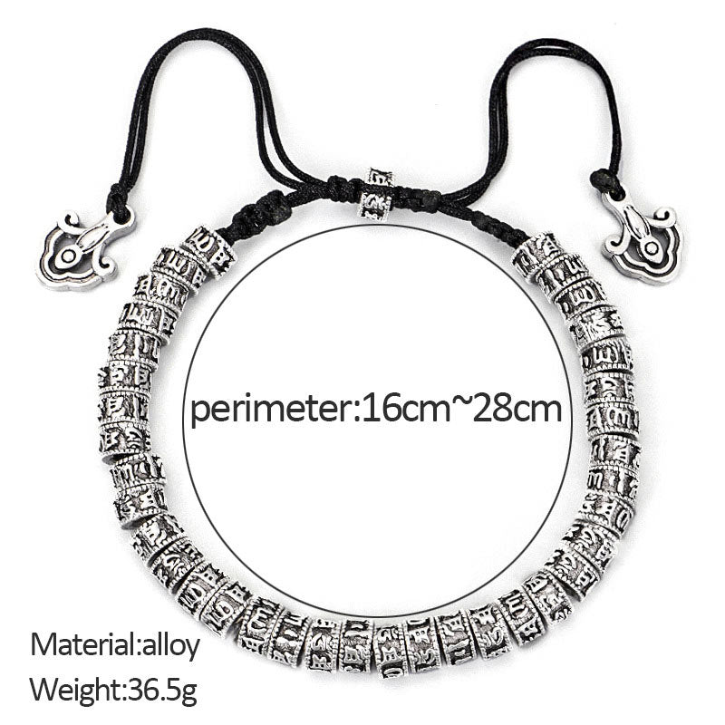 Braccialetto di purezza del mantra tibetano fatto a mano con Buddha Stones