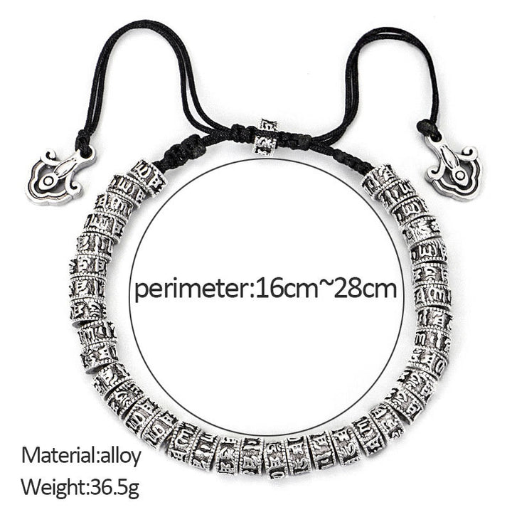 Braccialetto di purezza del mantra tibetano fatto a mano con Buddha Stones