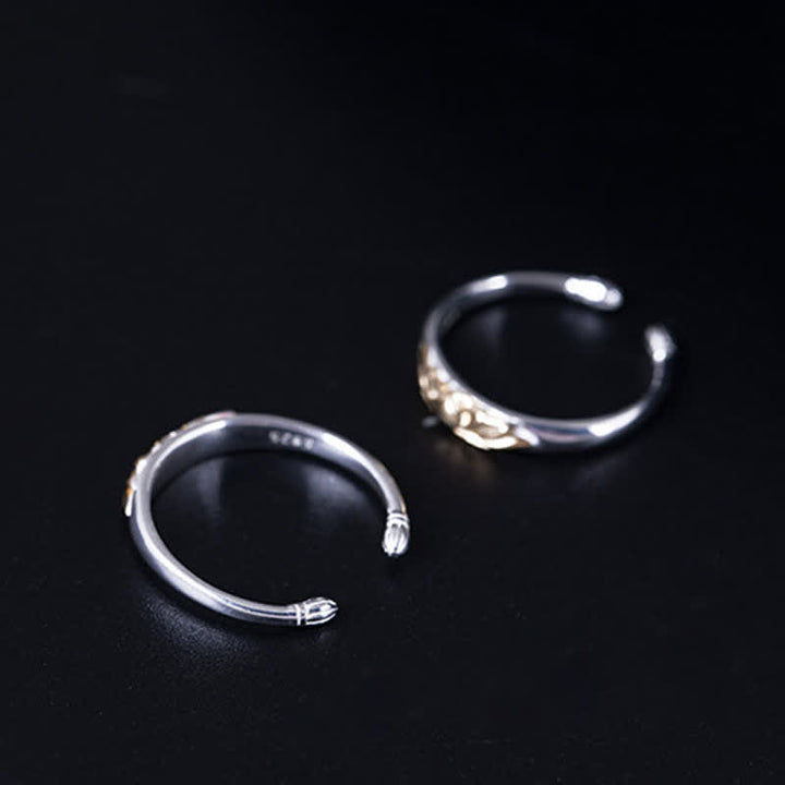 Anello Buddha Stones 925 Sterling Silver Lotus Flower New Beginning