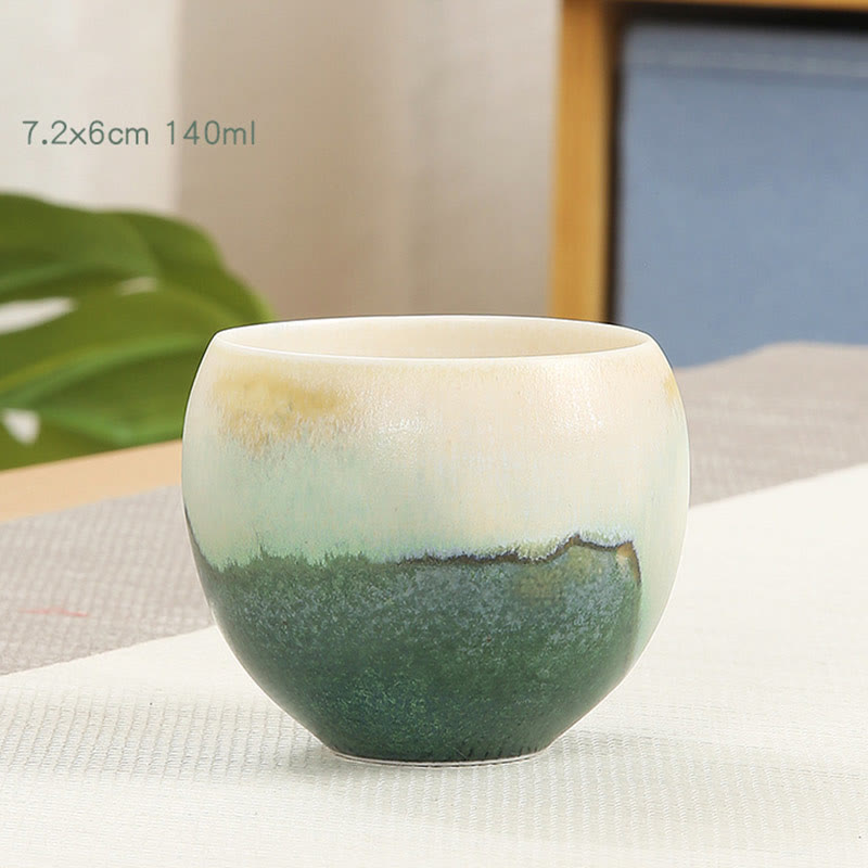 Buddha Stones Tazza da tè in ceramica verde creativa Tazze da tè Kung Fu