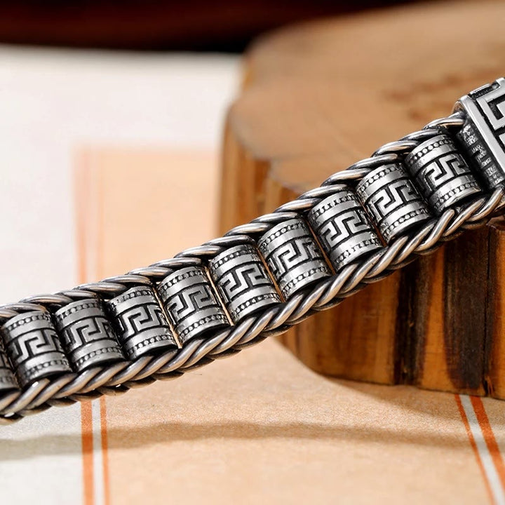 Bracciale girevole con motivo a linee vintage Buddha Stones Balance