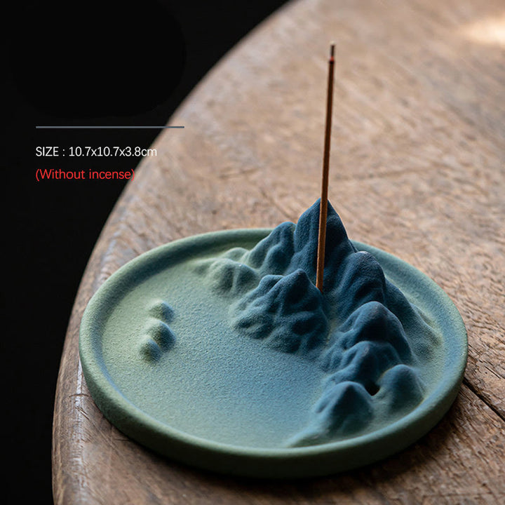 Bruciatore di incenso creativo Mountain River in ceramica con flusso di ritorno curativo