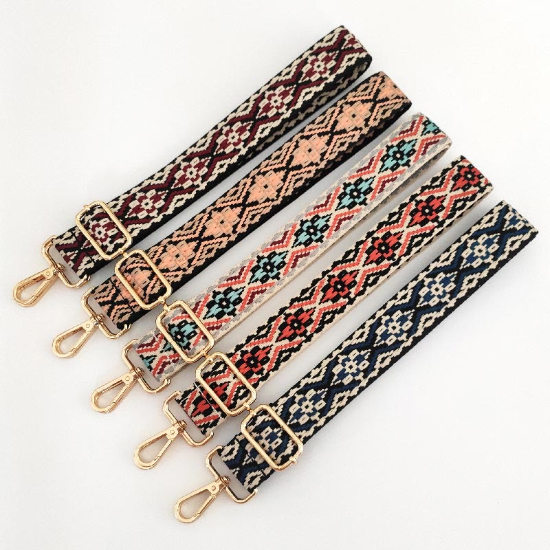 Cinghie per borsa a tracolla ricamate multicolori