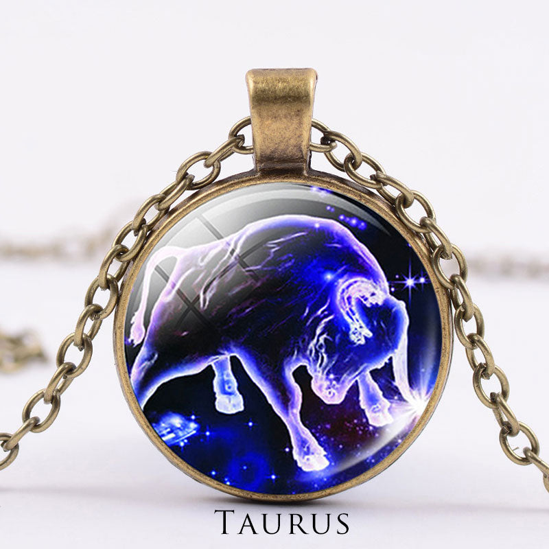 12 Costellazioni dello Zodiaco Luna Cielo Stellato Protezione Benedizione Collana Pendente