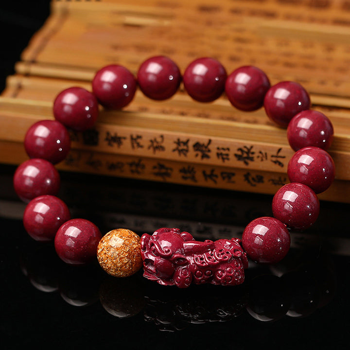 Braccialetto Buddha Stones Tibetan Cinnabar Pixiu Calm