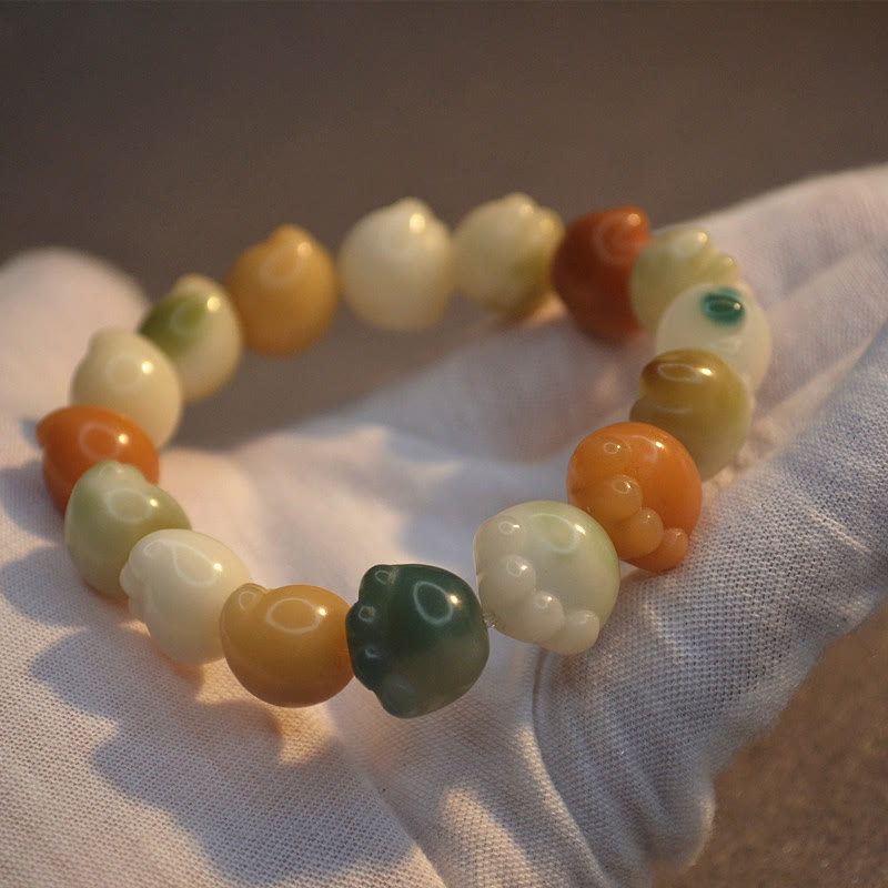 Braccialetto di armonia calma e carina con zampa di gatto, semi di Bodhi multistrato Buddha Stones - image 4