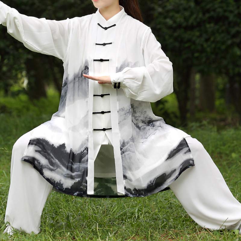 3 pezzi pittura a inchiostro meditazione preghiera spirituale zen tai chi qigong pratica abbigliamento unisex set