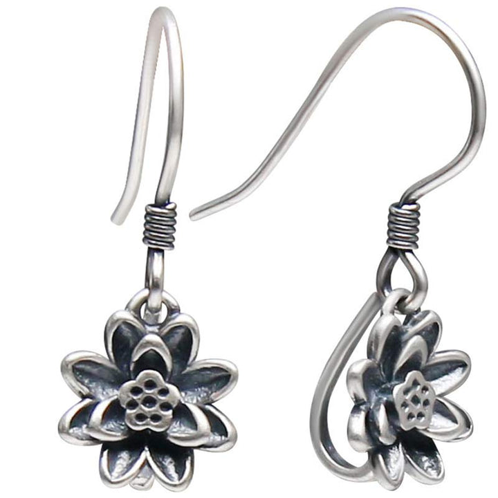 Orecchini Buddha Stones 925 Sterling Silver Lotus Flower Enlightenment