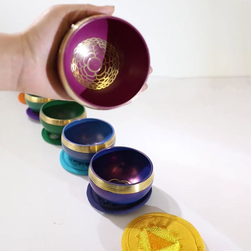 Buddha Stones Tibetan Sound Bowl realizzata a mano per la guarigione dei chakra e la meditazione consapevole. Set di campane tibetane per canto.