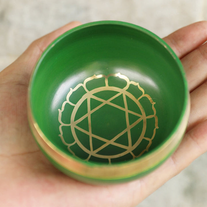 Buddha Stones Tibetan Sound Bowl realizzata a mano per la guarigione dei chakra e la meditazione consapevole. Set di campane tibetane per canto.