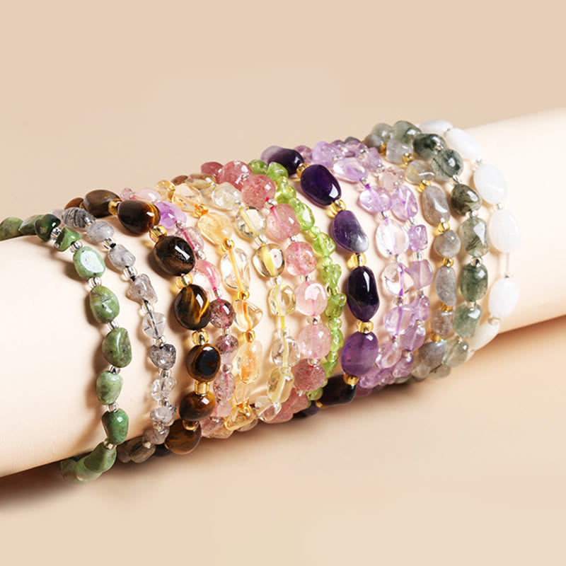 Braccialetto di equilibrio per meditazione in cristallo di pietra di forma irregolare naturale Buddha Stones