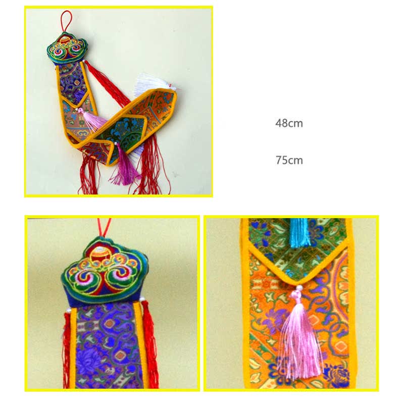 Fiore di loto Otto simboli di buon auspicio Meditazione Illuminazione Nappe colorate Arte murale