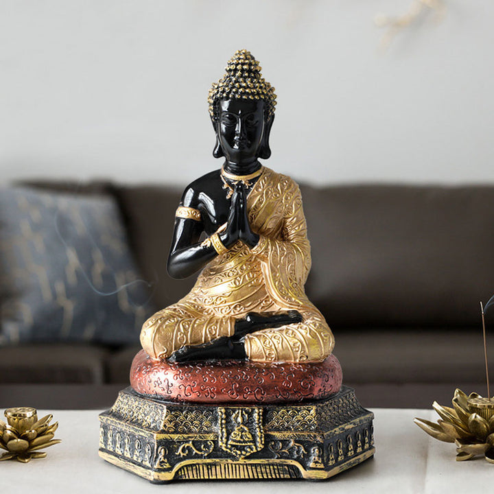 Buddha Stones Statua in resina della compassione del Buddha Decorazione