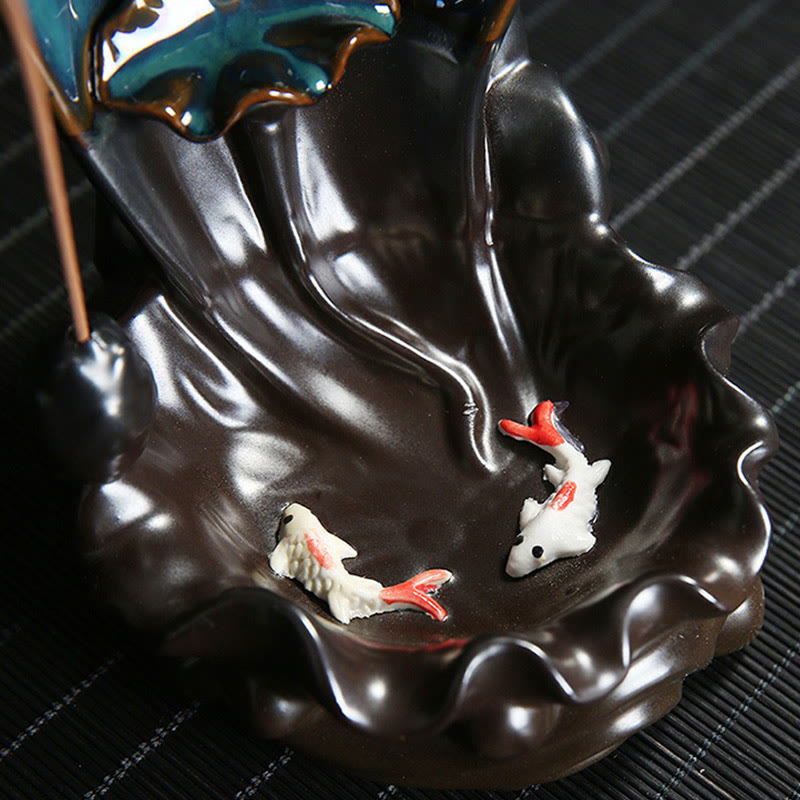 Bruciatore di incenso a cascata Buddha Stones, porta incenso a riflusso