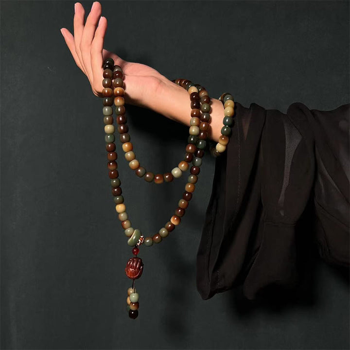 Buddha Stones 108 Mala Beads Bodhi Seed Pace Saggezza Bracciale Polso Mala Tasca Mala