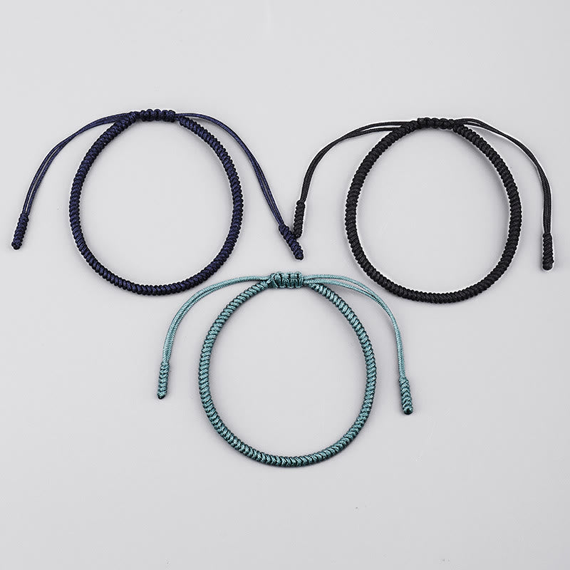 Buddha Stones Tibetano 3 Pezzi King Kong Knot Amuleto Fatto a Mano Braccialetto di Forza