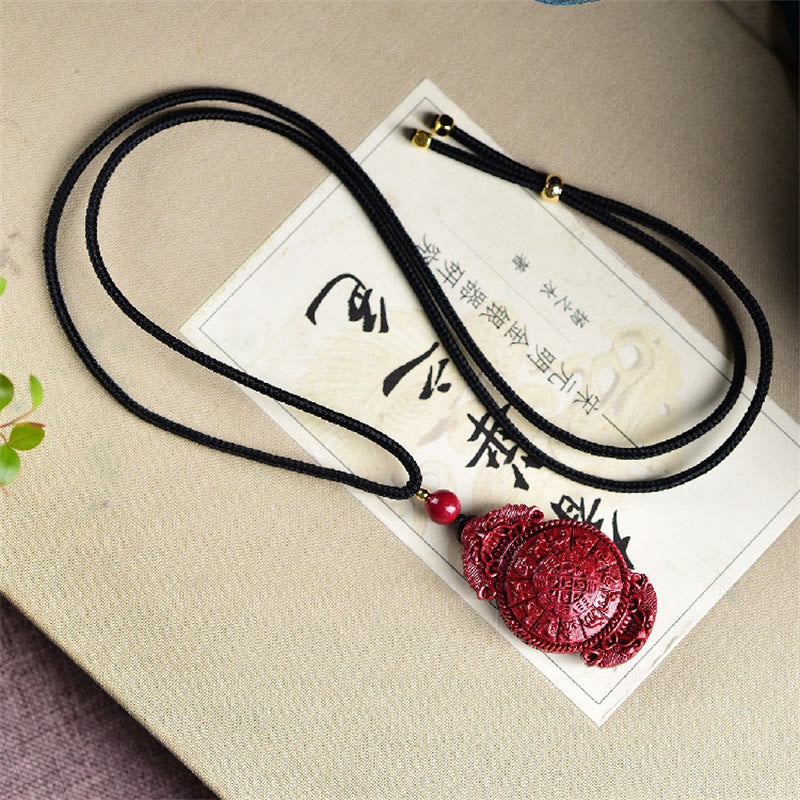 Buddha Stones Buddha che ride Yin Yang Zodiaco cinese Zucca Cinabro naturale Collana con ciondolo di benedizione - image 18