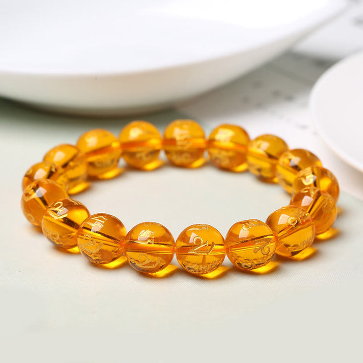 Braccialetto di meditazione Om Mani Padme Hum in onice nero e cristallo bianco del Tibet Buddha Stones