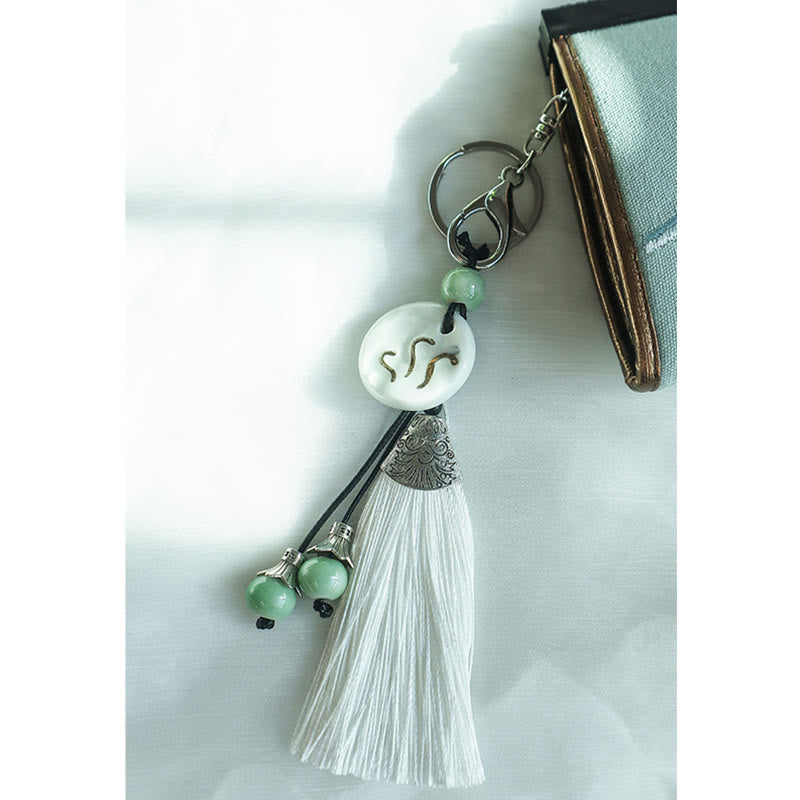 Portafoglio portasoldi grande capacità con ricamo a doppia faccia, Buddha Stones, fiori di prugna, fiori di pesco, bambù, borsa per la spesa - image 6