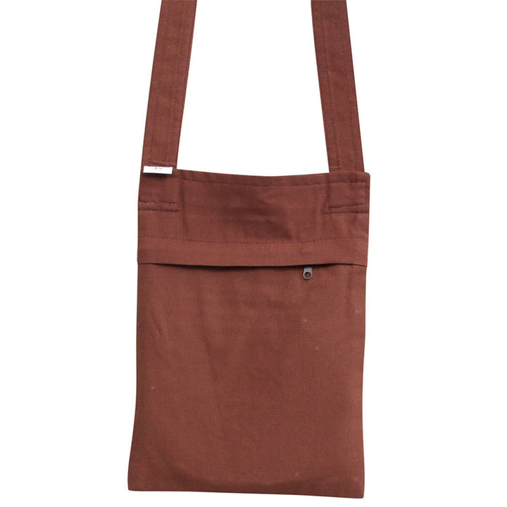 Borsa a tracolla in cotone ricamato con motivo a loto, pratica spirituale della mente