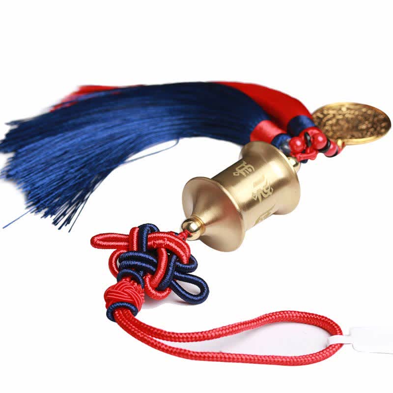 Buddha Stones Tibet Om Mani Padme Hum Ruota della preghiera Nove Palazzo Otto trigrammi Rame Decorazione appesa all'auto