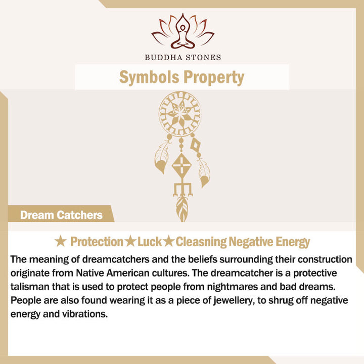 Braccialetto con ciondolo di protezione acchiappasogni in perline di vetro Buddha Stones