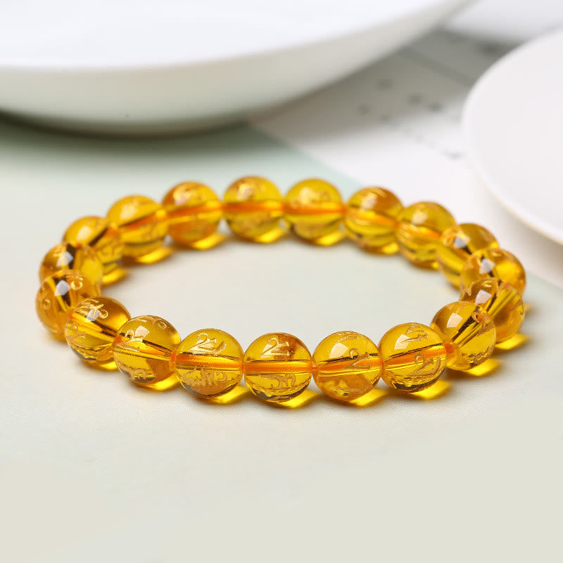 Braccialetto di meditazione Om Mani Padme Hum in onice nero e cristallo bianco del Tibet Buddha Stones