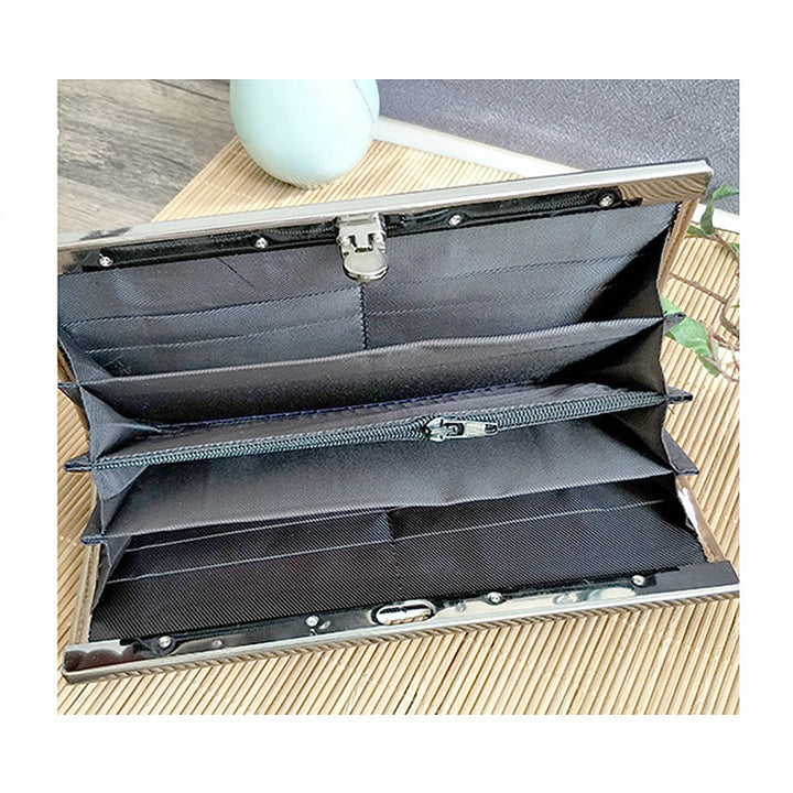 Portafoglio portasoldi grande capacità con ricamo a doppia faccia, Buddha Stones, fiori di prugna, fiori di pesco, bambù, borsa per la spesa - image 11