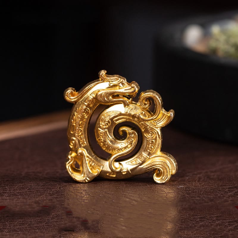 Buddha Stones Mini Auspicious Dragon Pattern Meditazione in lega di zinco Piccolo bruciatore di incenso