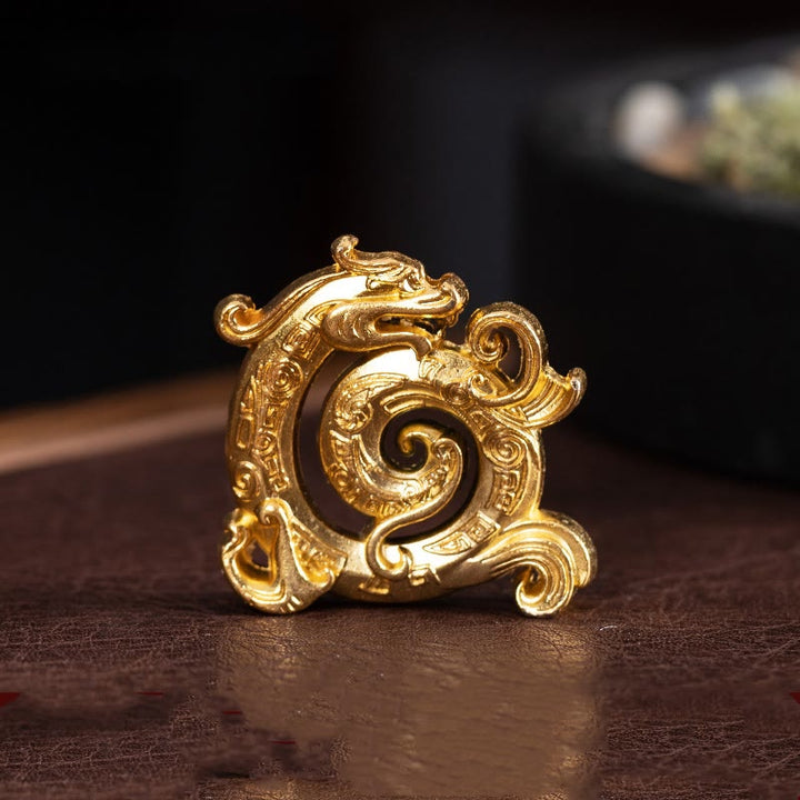 Buddha Stones Mini Auspicious Dragon Pattern Meditazione in lega di zinco Piccolo bruciatore di incenso