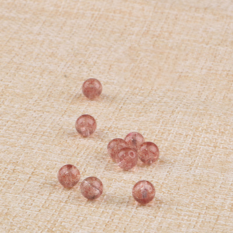 Bracciale Buddha Stones Natural Garnet Strawberry Quartz Calm