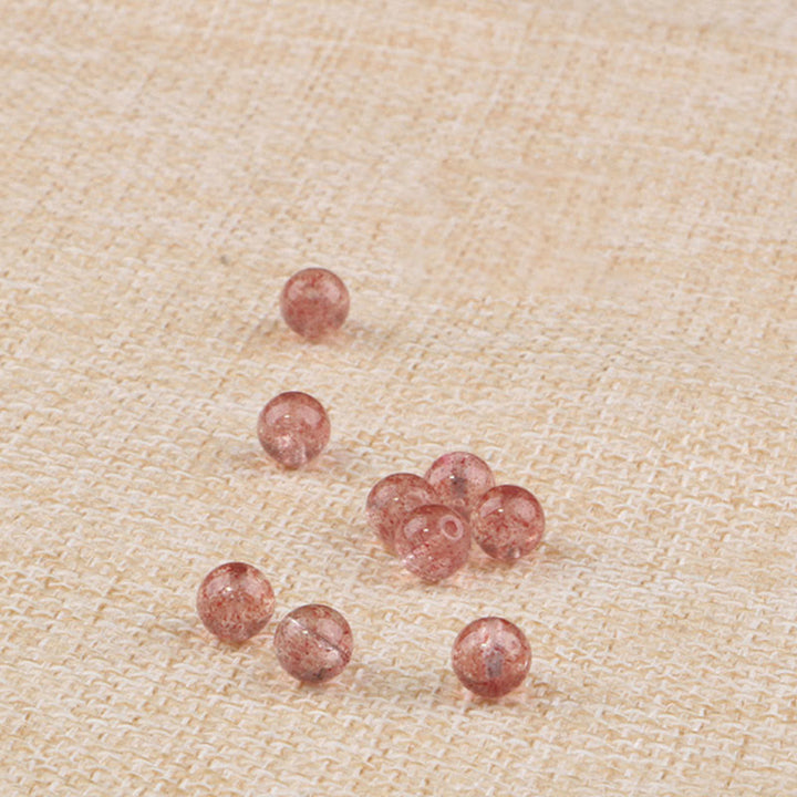 Bracciale Buddha Stones Natural Garnet Strawberry Quartz Calm